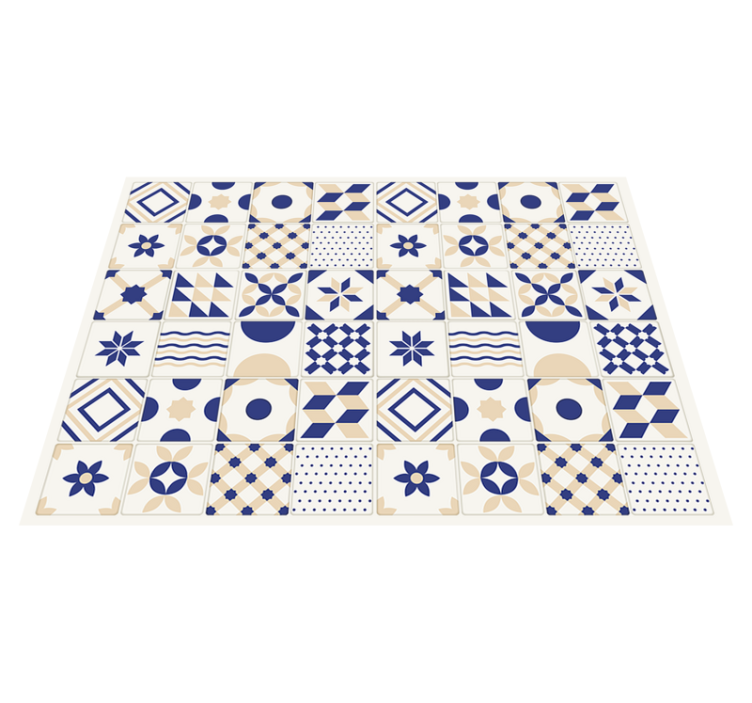 Tile vinyl rug with geometric design - TenStickers