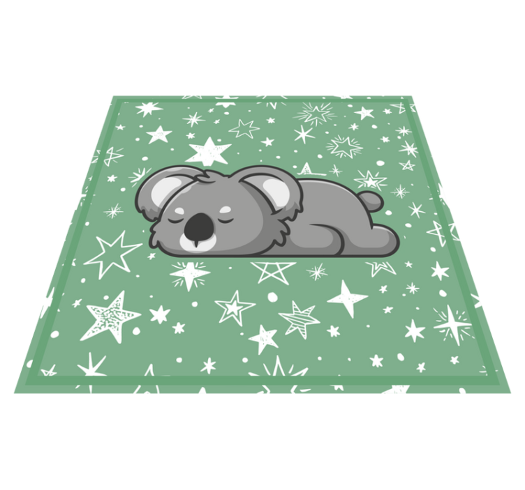 Sleeping koala with green background animal rug - TenStickers