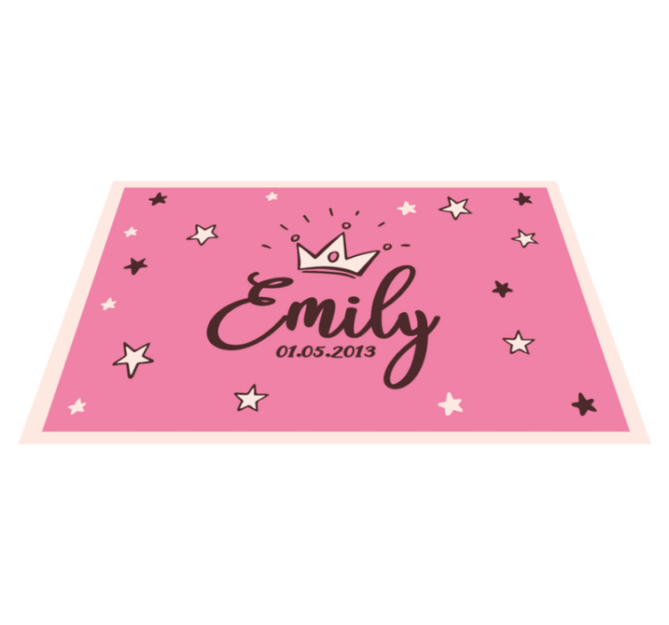 Name with crown and stars vinyl rug - TenStickers