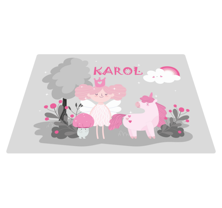 Fairy tale scene with name vinyl rug - TenStickers