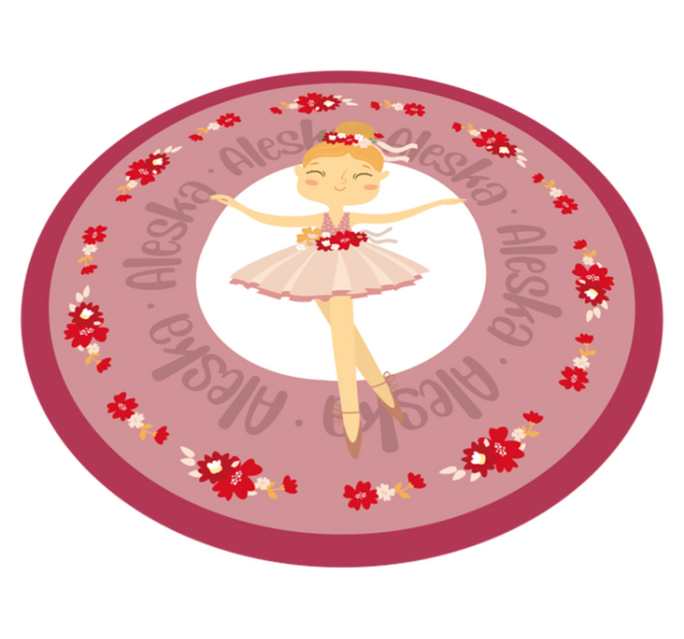 Ballet dance with name vinyl rug - TenStickers