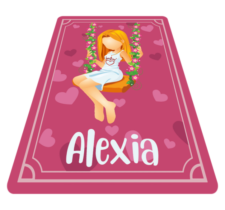 Grass swing with name teenager vinyl rug - TenStickers