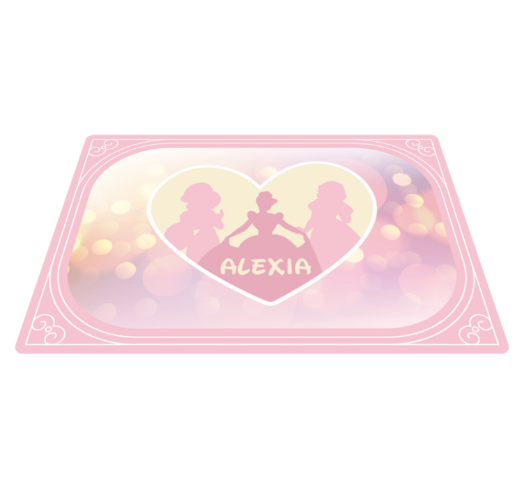 Princess Silhouette Heart custom vinyl rug - TenStickers