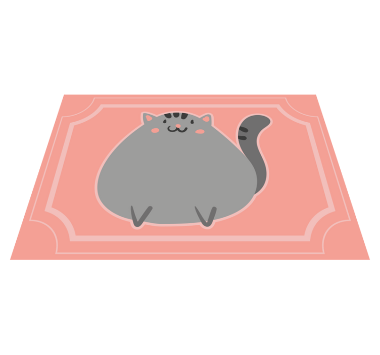 Adorable Feline Artwork vinyl rug - TenStickers