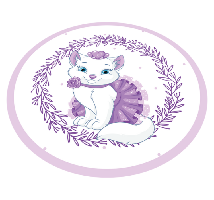 Purple floral kitty nursery vinyl rug - TenStickers
