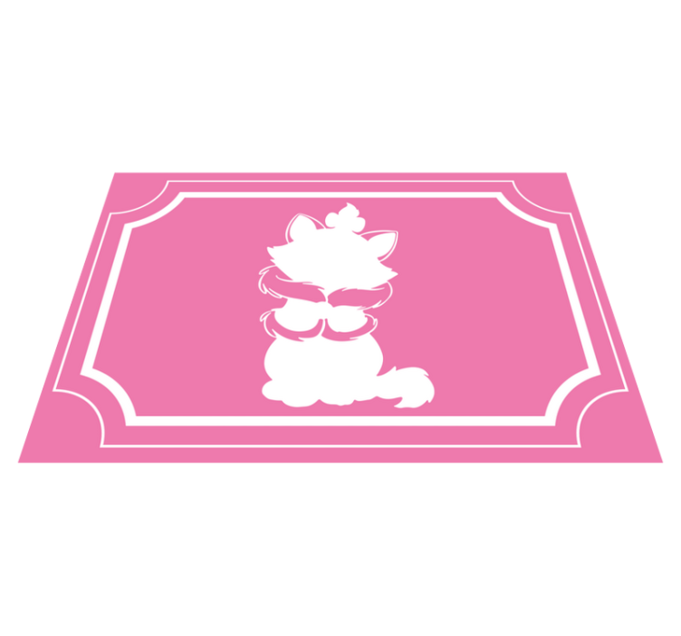 Cute Cat Silhouette vinyl rug - TenStickers