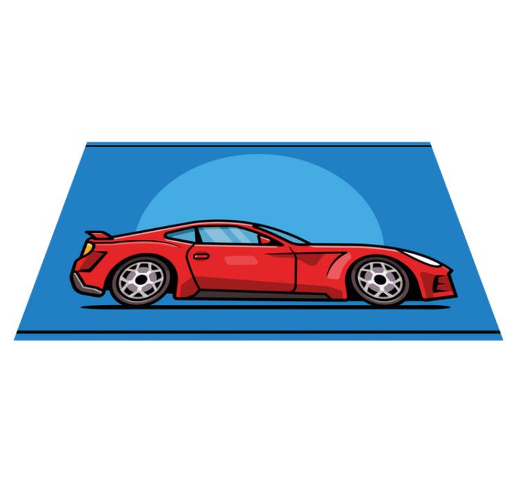 Red Sports Car teenager vinyl rug - TenStickers