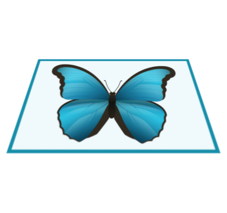 Neon blue butterfly design bathroom flooring - TenStickers
