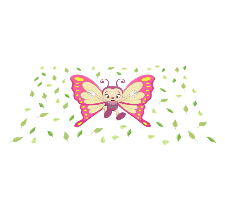 Vibrant Butterfly Figure kids vinyl rug - TenStickers