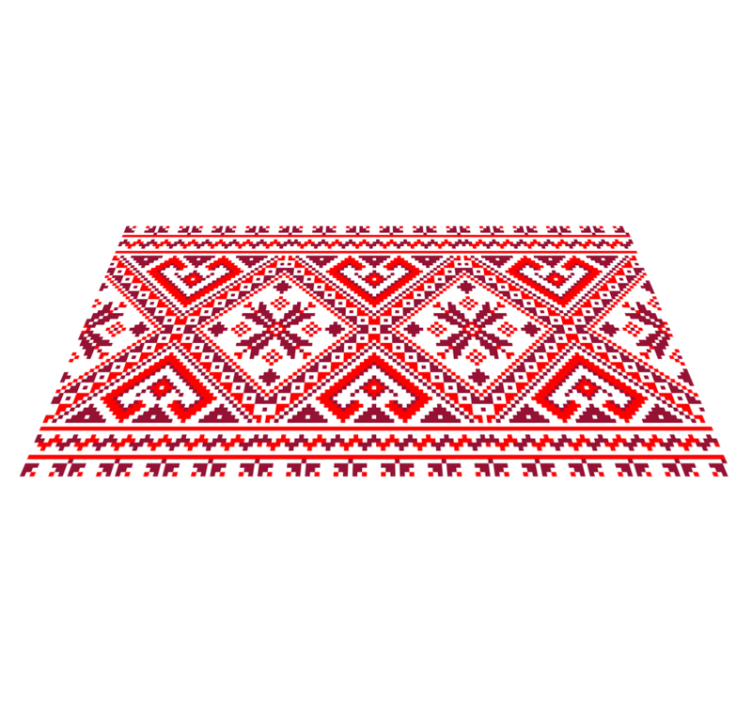 Vibrant geometric arrangement ethnic vinyl rug - TenStickers