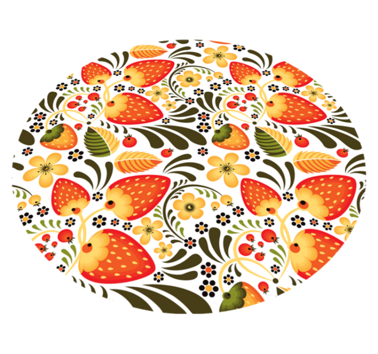 Strawberry Pattern flower vinyl rug - TenStickers