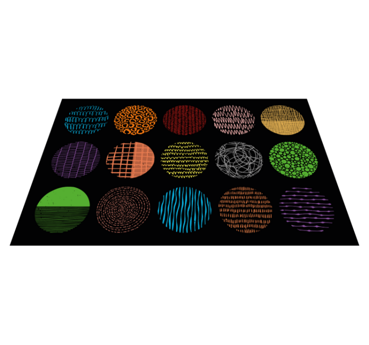 Vibrant Pattern Collection modern vinyl rug - TenStickers