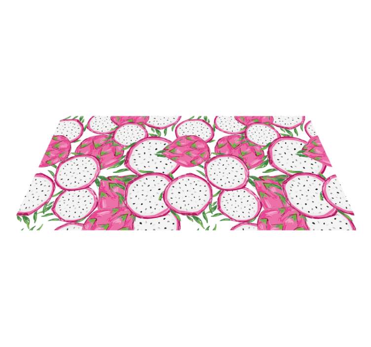 Pink cut half dragon fruit  kitchen floor tiles - TenStickers