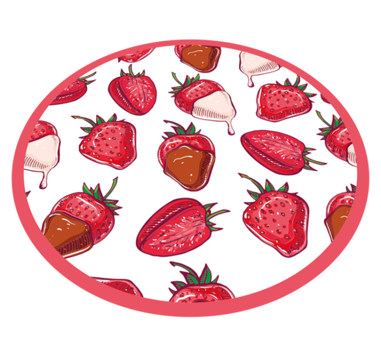 Strawberries and chocolate kitchen floor tiles - TenStickers
