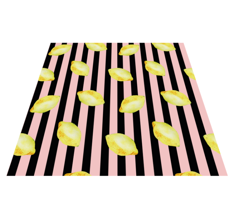 Watercolour pink lemons kitchen floor tiles - TenStickers
