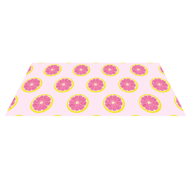 Citrus slice pattern flower vinyl rug - TenStickers