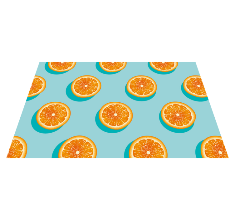 Slices of orange pattern kitchen floor tiles - TenStickers