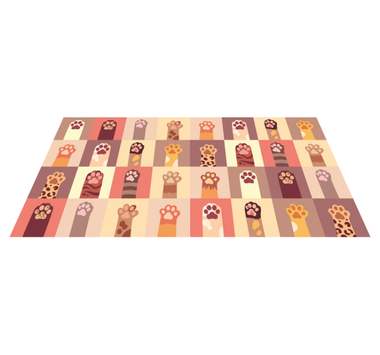 Vibrant Paw Prints animal print vinyl rug - TenStickers