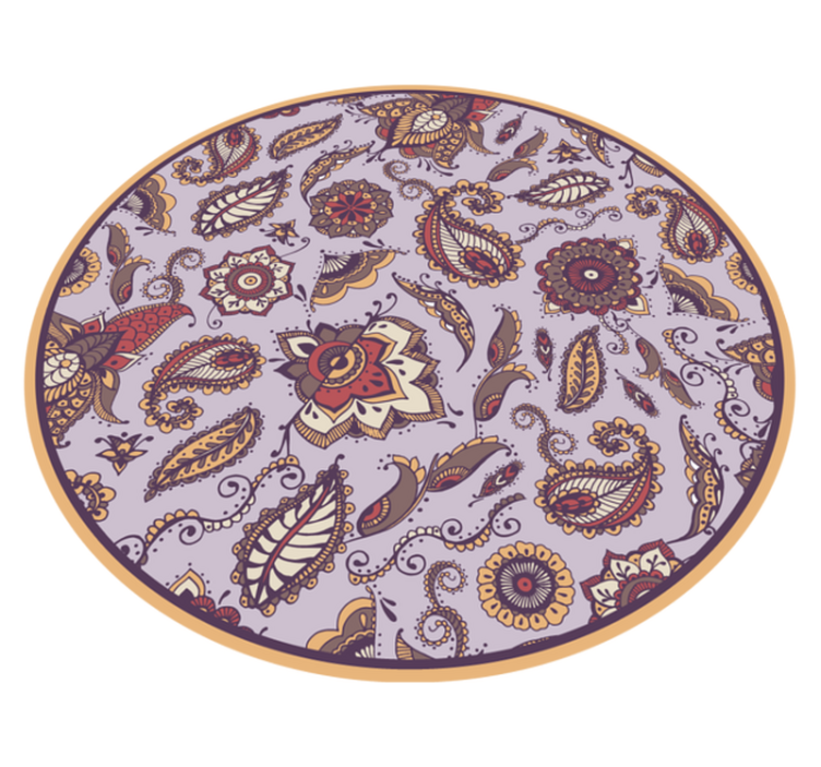 Elaborate botanical motifs flower vinyl rug - TenStickers