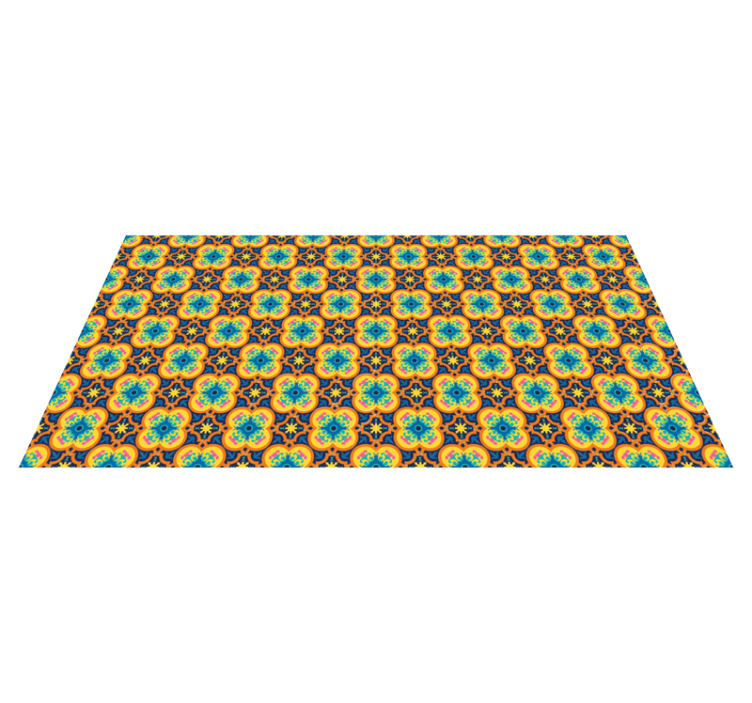 Lively Floral Illustration living room vinyl rug - TenStickers