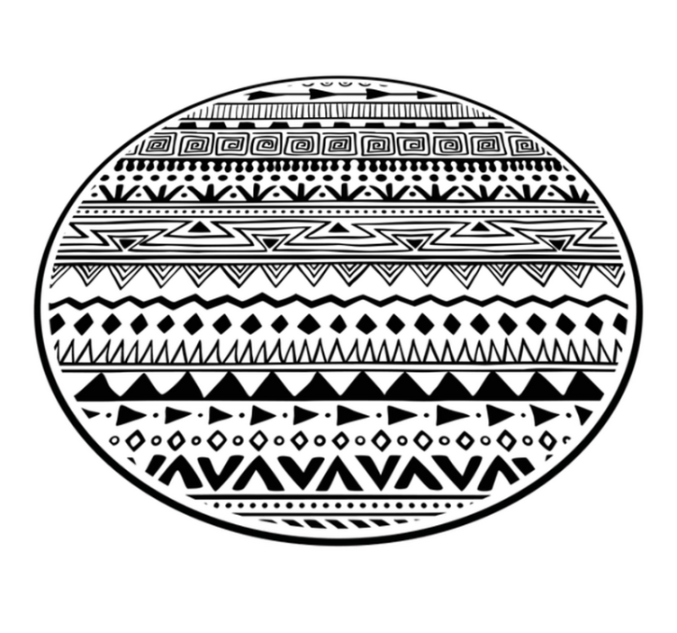 BLACK AND WHITE PATTERNS ethnic vinyl rug - TenStickers