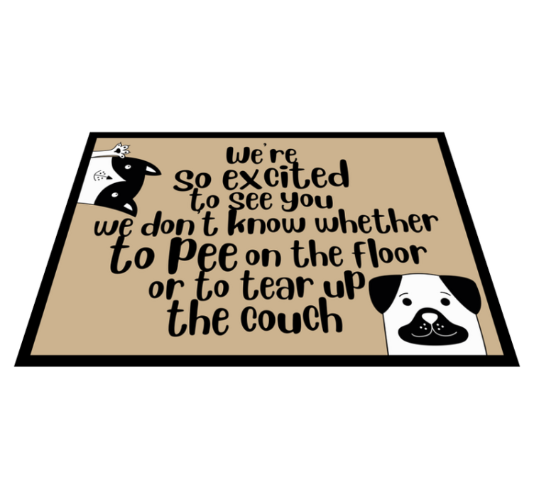 Excited Pups Greeting custom vinyl rug - TenStickers