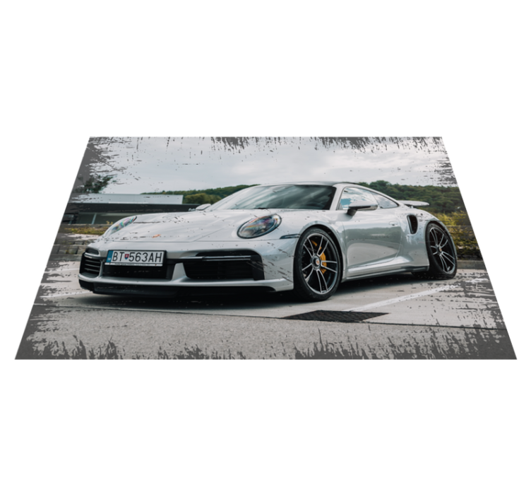 Modern Porsche 911 vintage rug - TenStickers