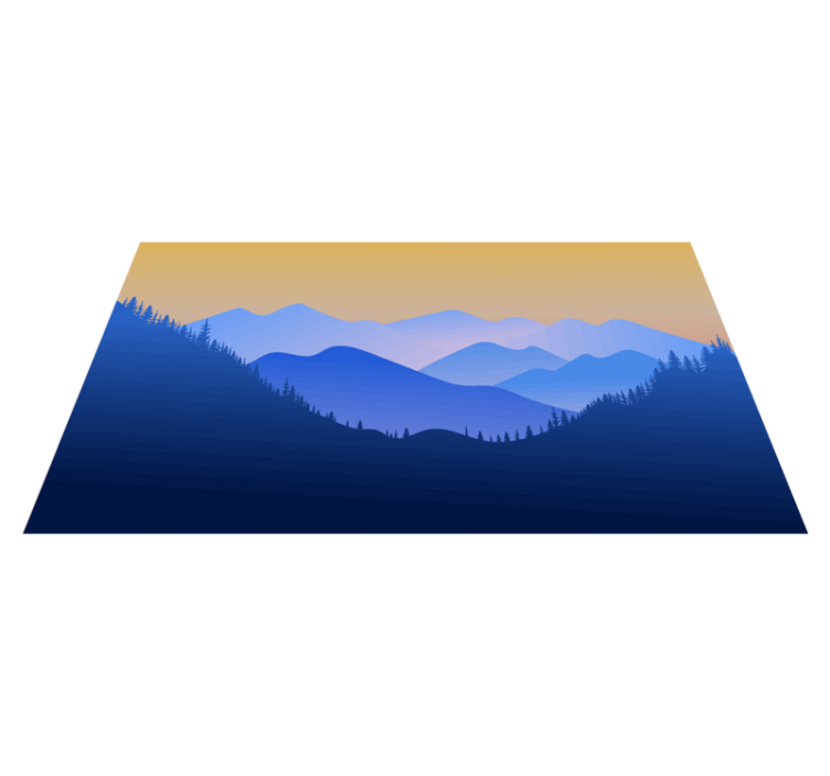 Mountains silhouette modern rug - TenStickers