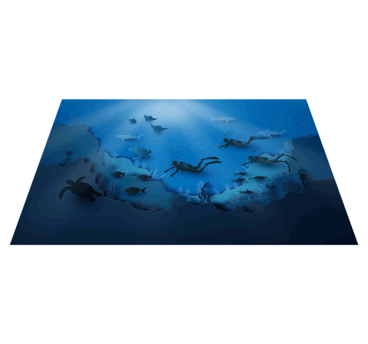 Underwater Exploration nature vinyl rug - TenStickers