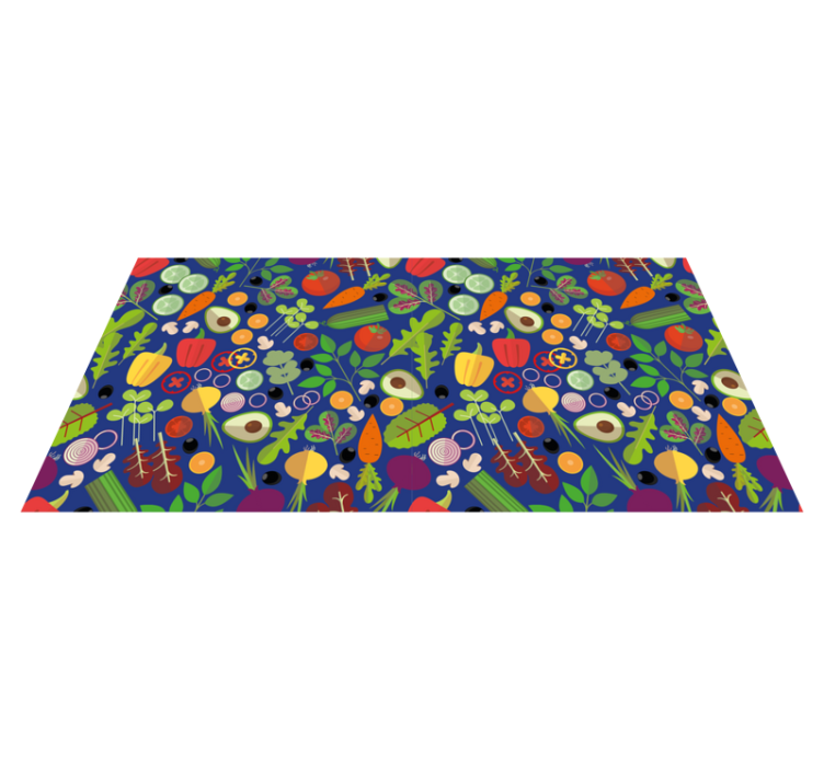 Vibrant Vegetable Pattern kitchen vinyl rug - TenStickers