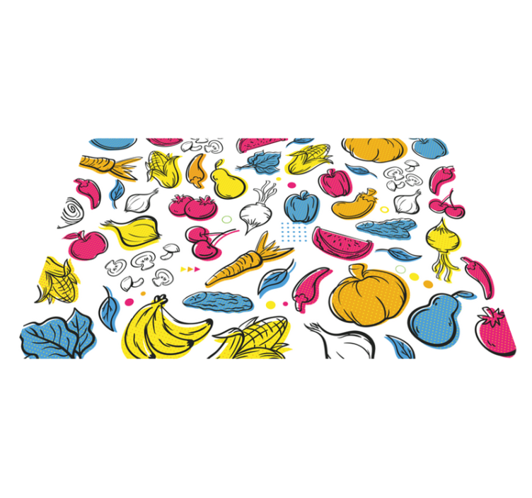 Vibrant fruit illustration kitchen vinyl rug - TenStickers