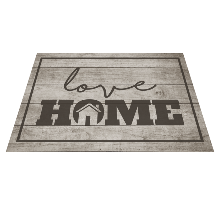 Wooden love home custom vinyl rug - TenStickers