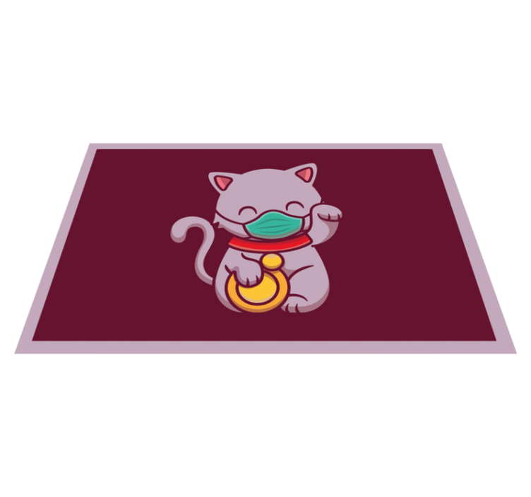 Cat Wearing Mask animal vinyl rug - TenStickers