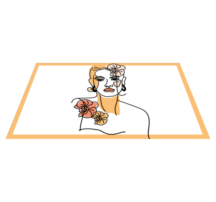 Stylish Floral Portrait modern vinyl rug - TenStickers