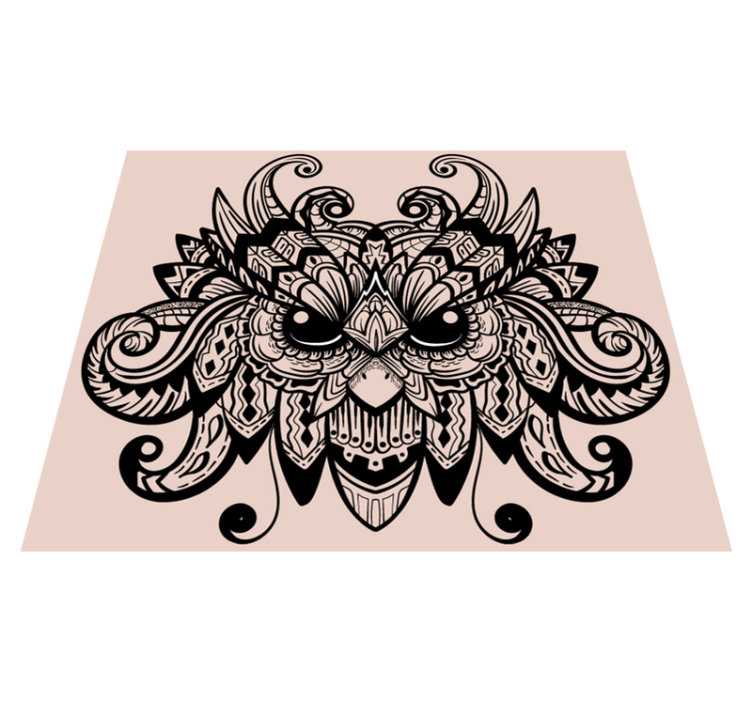 Shape of black owl Illustration bedroom rug - TenStickers