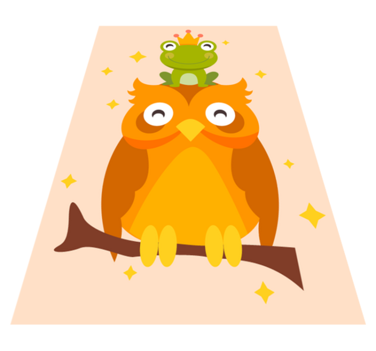 Owl with frog cap bedroom rug - TenStickers