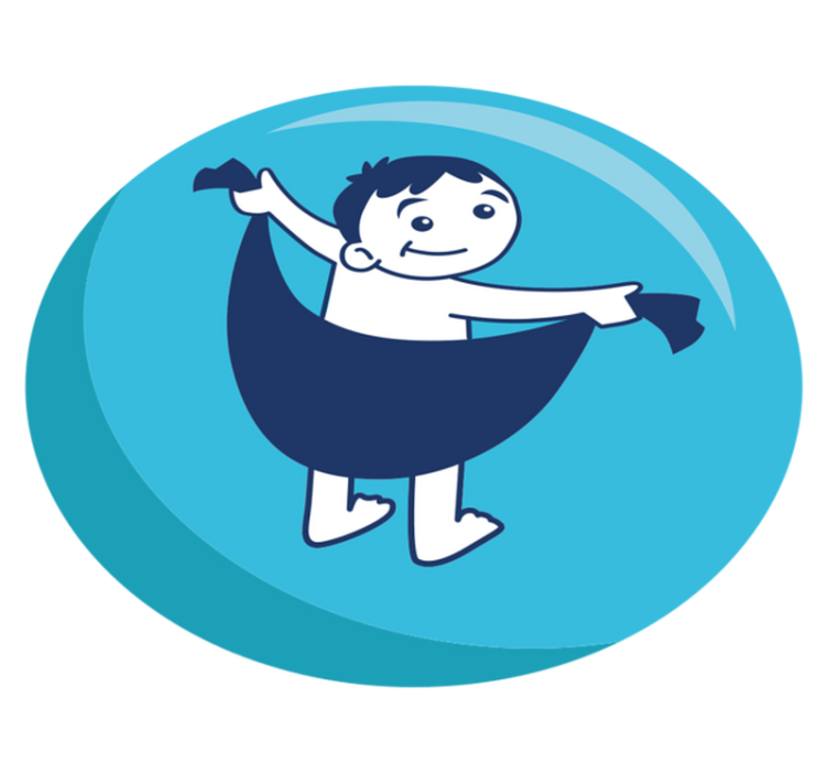 Baby drying off  kids vinyl rug - TenStickers