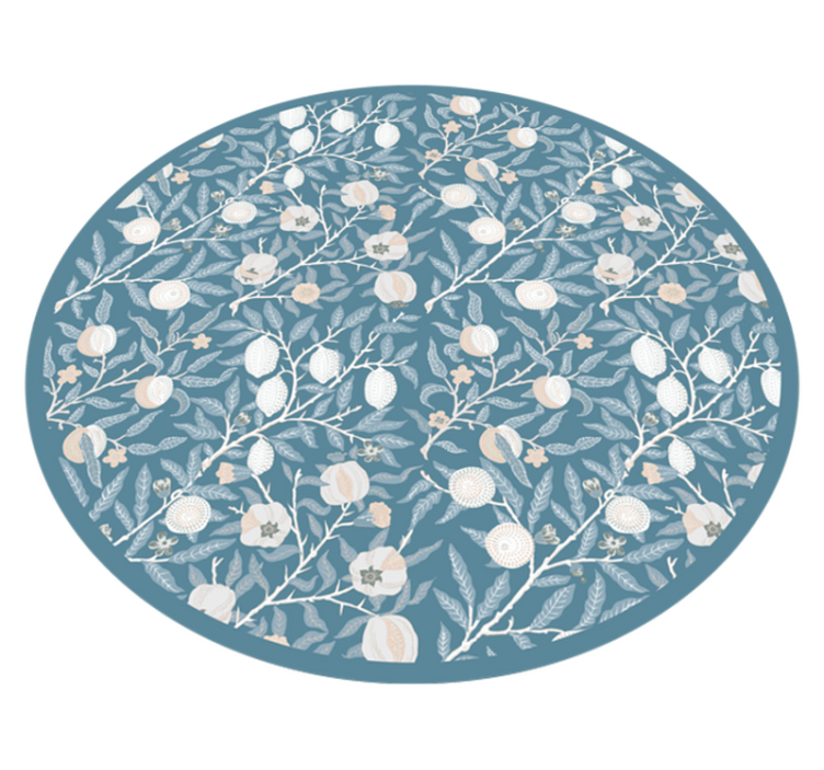Floral Patterned Round circular vinyl rug - TenStickers
