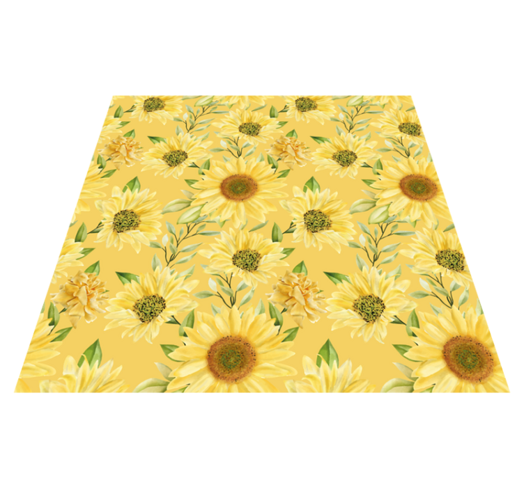 Sunflower Emblem flower vinyl rug - TenStickers