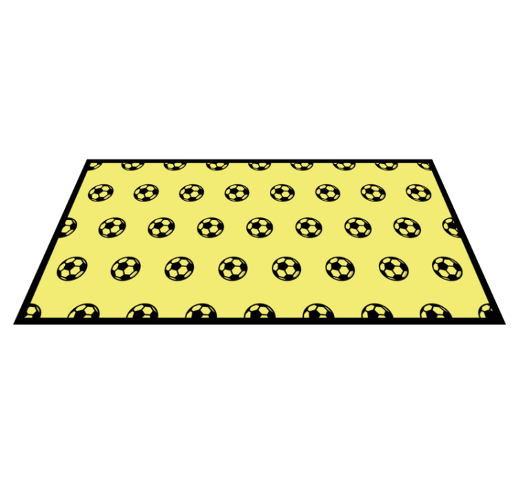 Yellow Soccer Pattern gaming vinyl rug - TenStickers