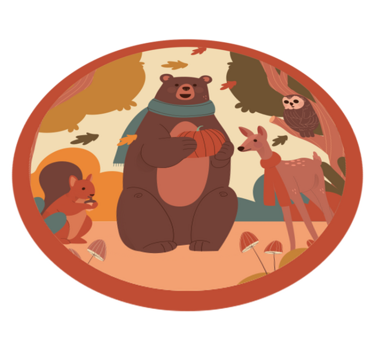 Forest Animal Friends nursery vinyl rug - TenStickers