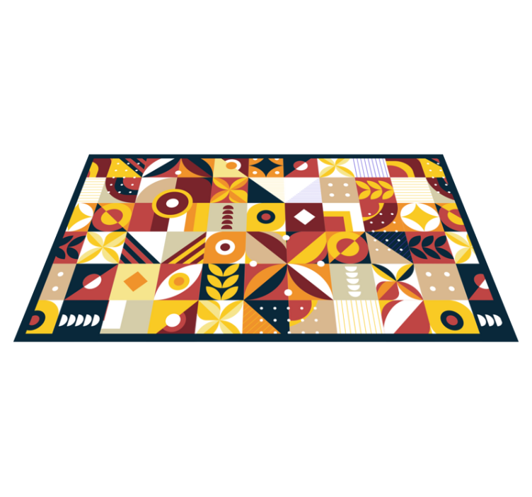 Lively compositions tile vinyl rug - TenStickers