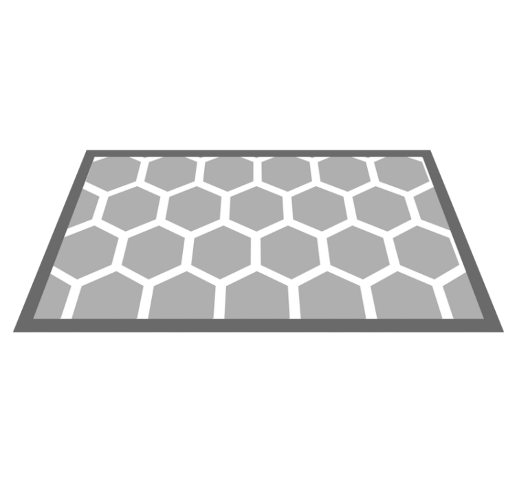 Hexagonal Configuration geometric vinyl rug - TenStickers