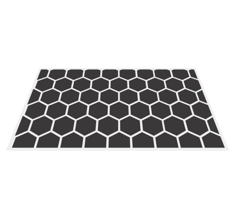 Black hexagons geometric figures geometric rugs - TenStickers