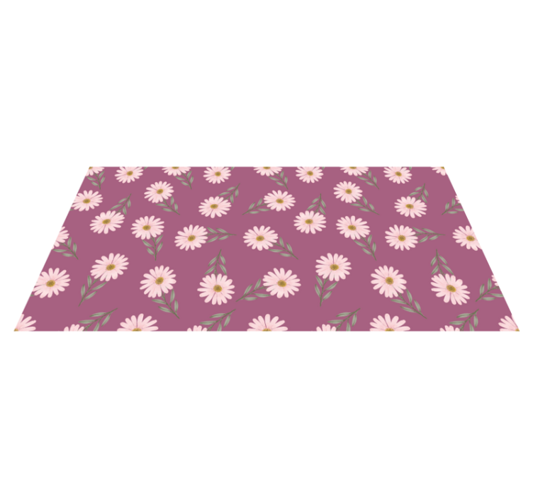 Daisy Set flower vinyl rug - TenStickers
