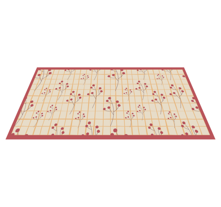 Squarred grid pattern flower vinyl rug - TenStickers