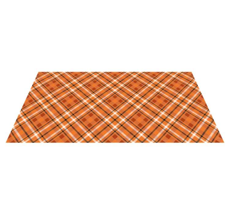 Orange patterned squares with brown lines rug - TenStickers