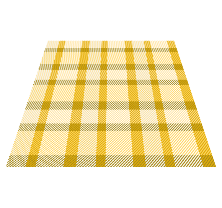 Yellow and white plaid pattern square vinyl rug - TenStickers