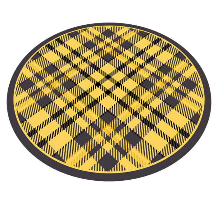 Yellow checkered kitchen vinyl rug - TenStickers