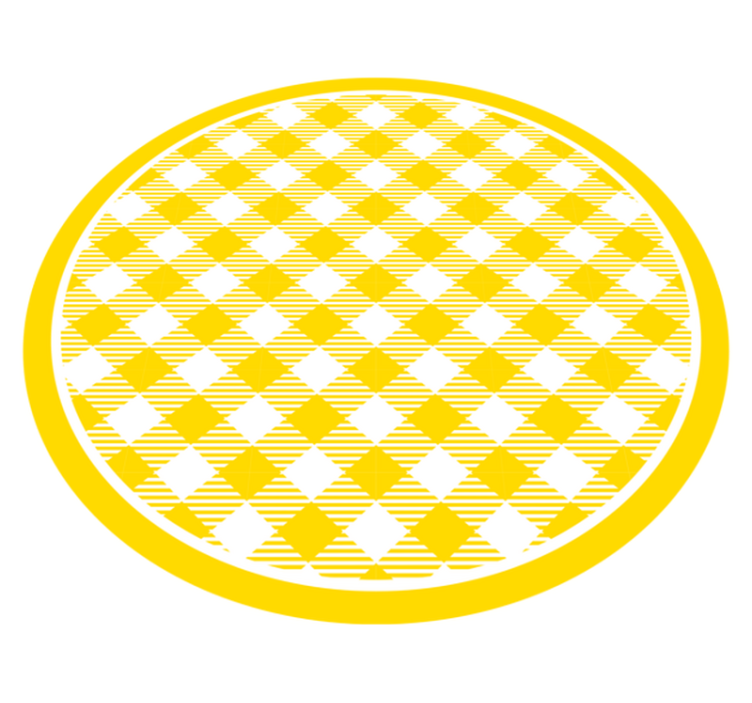 Yellow Diamond Emblem circular vinyl rug - TenStickers